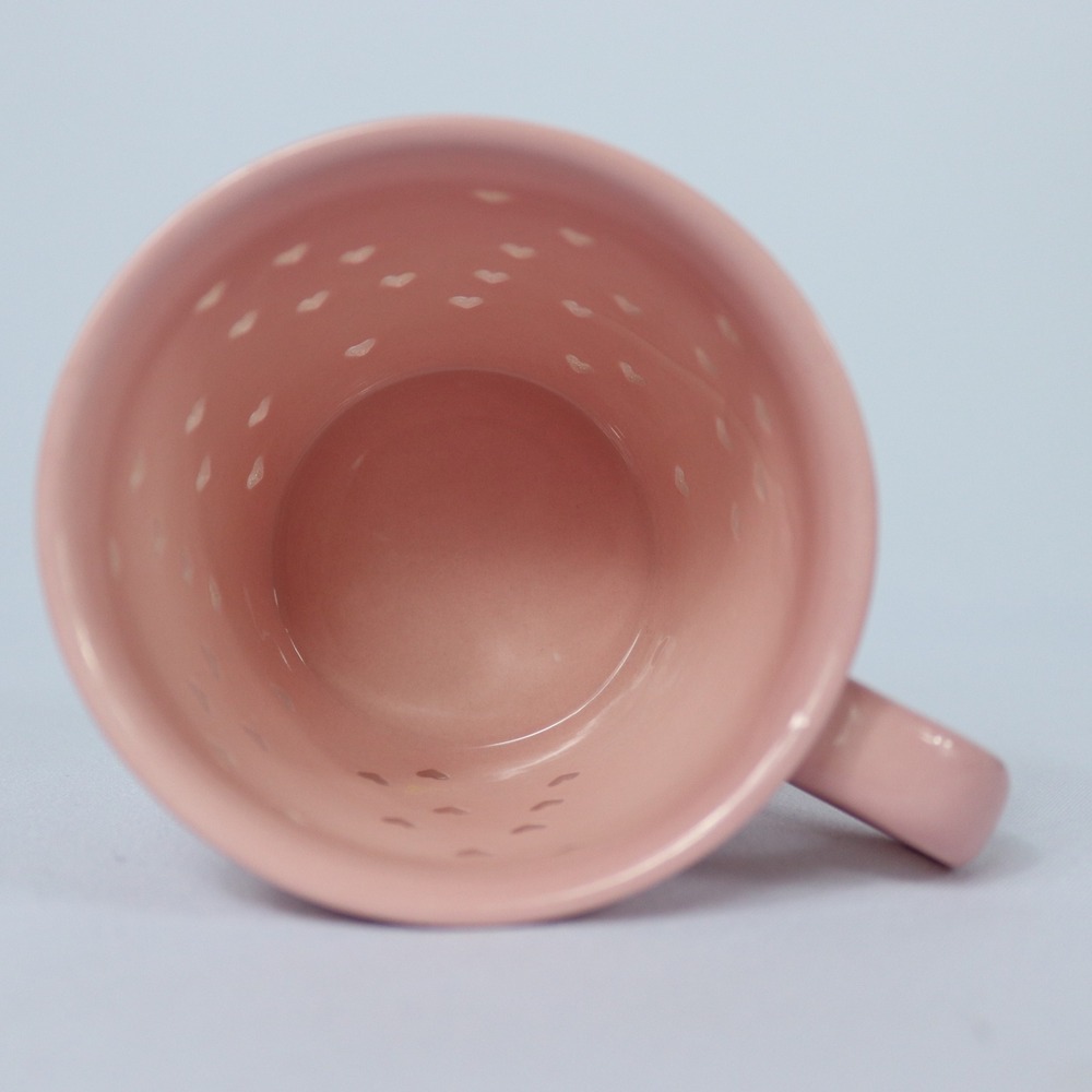 Hallmark Valentine Love Pierced Hearts Pink Ceramic Coffee Tea Mug Cup - Picture 4 of 5